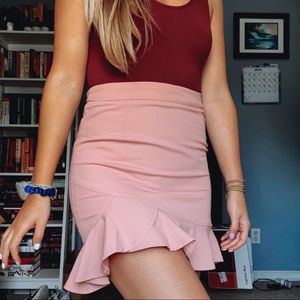 pink ruffle skirt